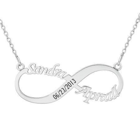 Handmade 925 Sterling Silver Sandra & Aprial Infinity Necklace